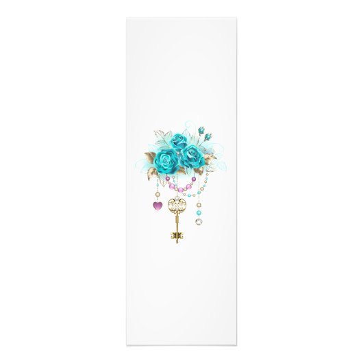 Turquoise-Rozen met Keys Foto Afdruk (Voorkant)