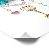 Turquoise-Rozen met Keys Foto Afdruk (Hoek)