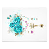 Turquoise-Rozen met Keys Foto Afdruk (Voorkant)