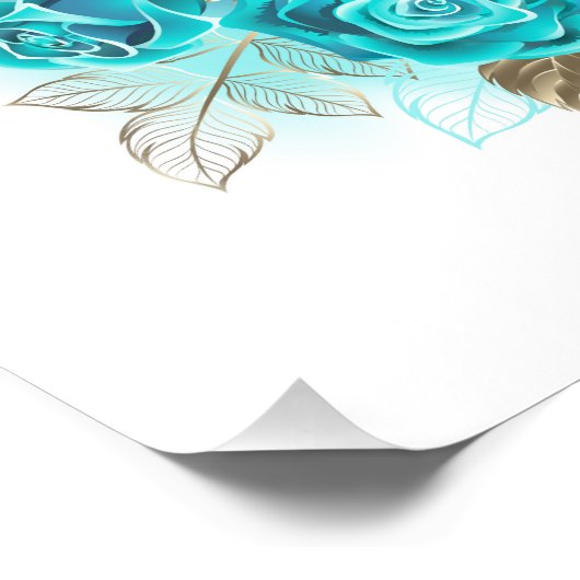 Turquoise-Rozen met Keys Foto Afdruk (Hoek)