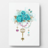 Turquoise-Rozen met Keys Fotoplaat (voorkant)