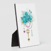 Turquoise-Rozen met Keys Fotoplaat (Zijkant)