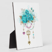 Turquoise-Rozen met Keys Fotoplaat (Zijkant)