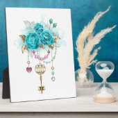 Turquoise-Rozen met Keys Fotoplaat (Zijkant)