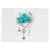 Turquoise-Rozen met Keys Groot Cadeauzakje (Achterkant)