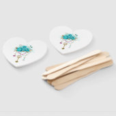 Turquoise-Rozen met Keys Handwaaier (Niet-gemonteerd)