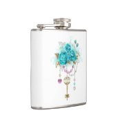 Turquoise-Rozen met Keys Heupfles (Rechts)