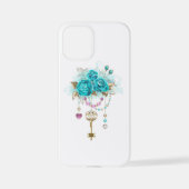 Turquoise-Rozen met Keys iPhone Hoesje (Achterkant)
