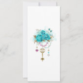 Turquoise-Rozen met Keys Kaart (Voorkant)