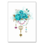 Turquoise-Rozen met Keys Kaart (Voorkant)