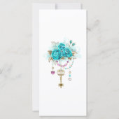 Turquoise-Rozen met Keys Kaart (Voorkant)