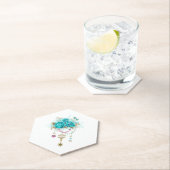 Turquoise-Rozen met Keys Kartonnen Onderzetters (Insitu)