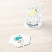 Turquoise-Rozen met Keys Kartonnen Onderzetters (Insitu)