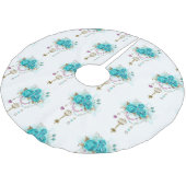 Turquoise-Rozen met Keys Kerstboom Rok (Gekanteld)