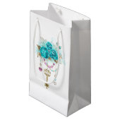 Turquoise-Rozen met Keys Klein Cadeauzakje (Voorkant Gekanteld)