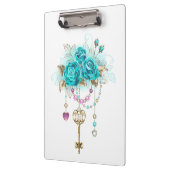 Turquoise-Rozen met Keys Klembord (Links)