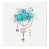 Turquoise-Rozen met Keys Kubus (Rechts)