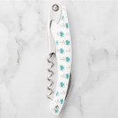 Turquoise-Rozen met Keys Kurkentrekker (Voorkant)