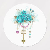 Turquoise-Rozen met Keys Labels (Design 1)