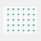 Turquoise-Rozen met Keys Labels (Vel)