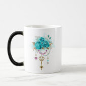 Turquoise-Rozen met Keys Magische Mok (Links)