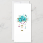 Turquoise-Rozen met Keys Magnetische Uitnodiging (Voorkant)