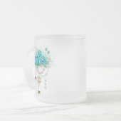 Turquoise-Rozen met Keys Matglas Koffiemok (Voorkant links)