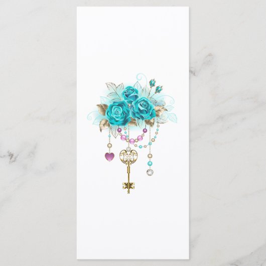 Turquoise-Rozen met Keys Menu (Voorkant)