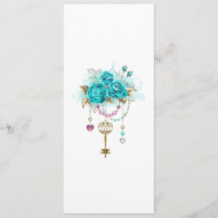 Turquoise-Rozen met Keys Menu