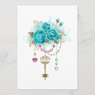 Turquoise-Rozen met Keys Menu