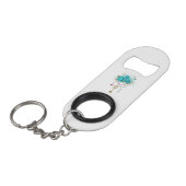 Turquoise-Rozen met Keys Mini Flessenopener (Voorkant Gekanteld)
