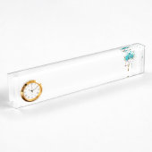 Turquoise-Rozen met Keys Naambordje