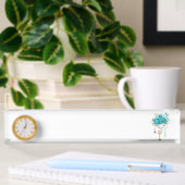 Turquoise-Rozen met Keys Naambordje
