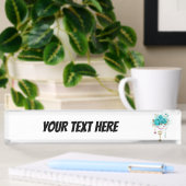 Turquoise-Rozen met Keys Naambordje