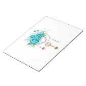 Turquoise-Rozen met Keys Notitieblok (Schuin)