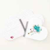 Turquoise-Rozen met Keys Notitieboek (Binnen)