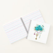 Turquoise-Rozen met Keys Notitieboek (Binnen)