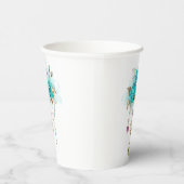 Turquoise-Rozen met Keys Papieren Bekers (Rechts)