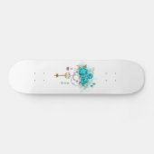Turquoise-Rozen met Keys Persoonlijk Skateboard (Horizontaal)