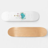 Turquoise-Rozen met Keys Persoonlijk Skateboard (Horizontaal)