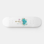 Turquoise-Rozen met Keys Persoonlijk Skateboard (Horizontaal)