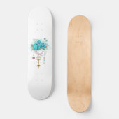Turquoise-Rozen met Keys Persoonlijk Skateboard (Voorkant)