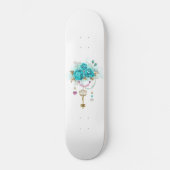 Turquoise-Rozen met Keys Persoonlijk Skateboard (Voorkant)