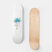 Turquoise-Rozen met Keys Persoonlijk Skateboard (Voorkant)