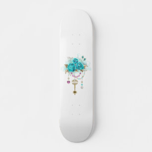 Turquoise-Rozen met Keys Persoonlijk Skateboard
