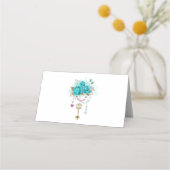 Turquoise-Rozen met Keys Plaatskaartje (Achterkant)