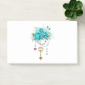 Turquoise-Rozen met Keys Post-it® Notes (Kantoor)