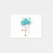 Turquoise-Rozen met Keys Post-it® Notes (Voorkant)