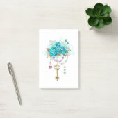 Turquoise-Rozen met Keys Post-it® Notes (Kantoor)