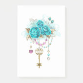 Turquoise-Rozen met Keys Post-it® Notes (Voorkant)